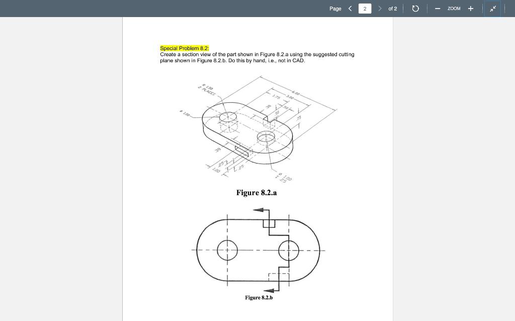 Solved Special Problem 8.2: Create a section view of the | Chegg.com