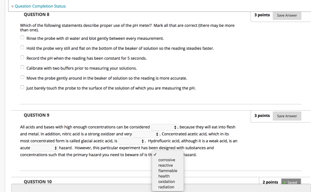 Question Completion Status: QUESTION 8 3 points Save | Chegg.com