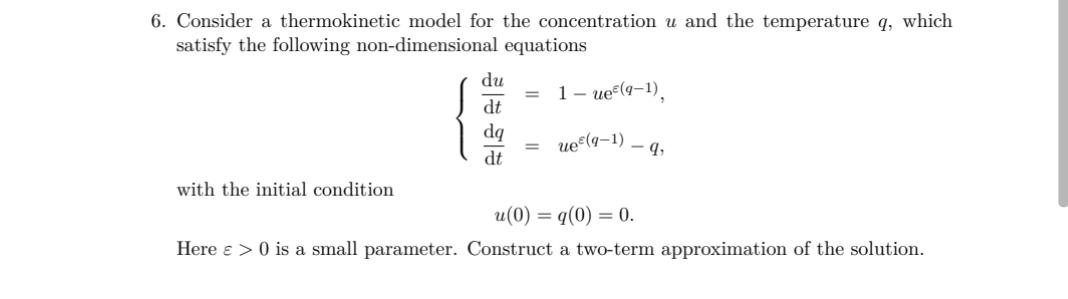 Solved Consider A Thermokinetic Model For The Concentration 