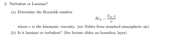 Solved For boundary layer flow over the wing of a commercial | Chegg.com