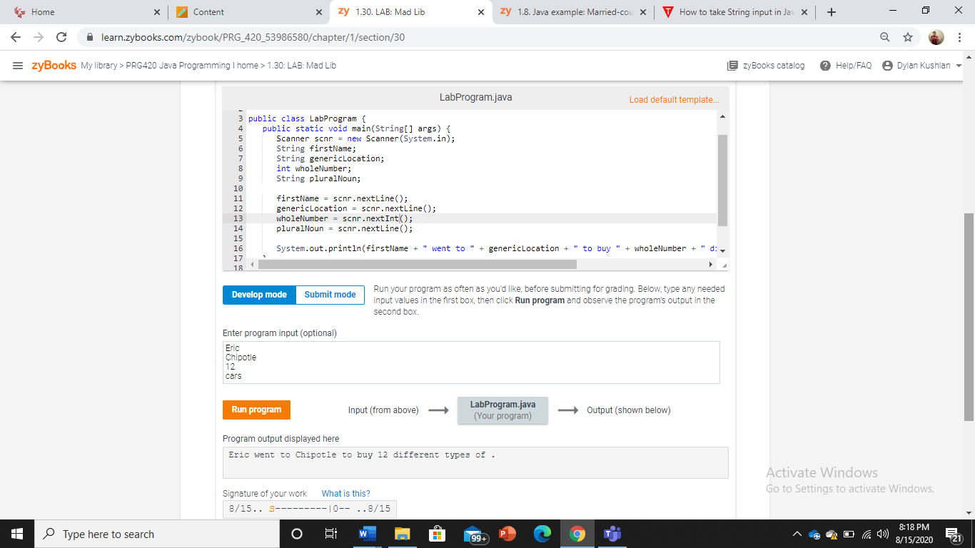 Solved I am having trouble getting the pluralNoun to print | Chegg.com