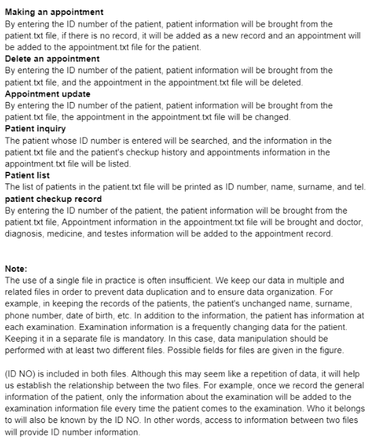 Solved In the project, a patient tracking system using two | Chegg.com