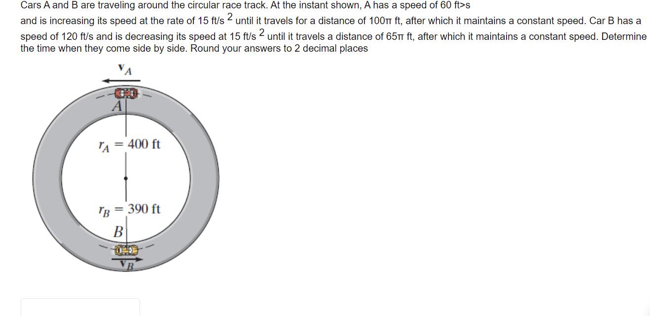 Solved Cars A And B Are Traveling Around The Circular Race | Chegg.com