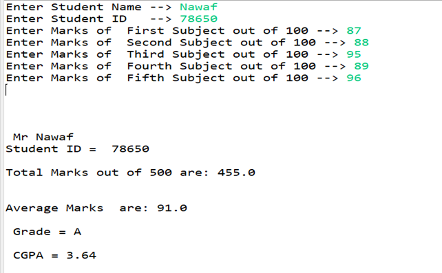 Solved Q1. Write a program that will take the input of | Chegg.com