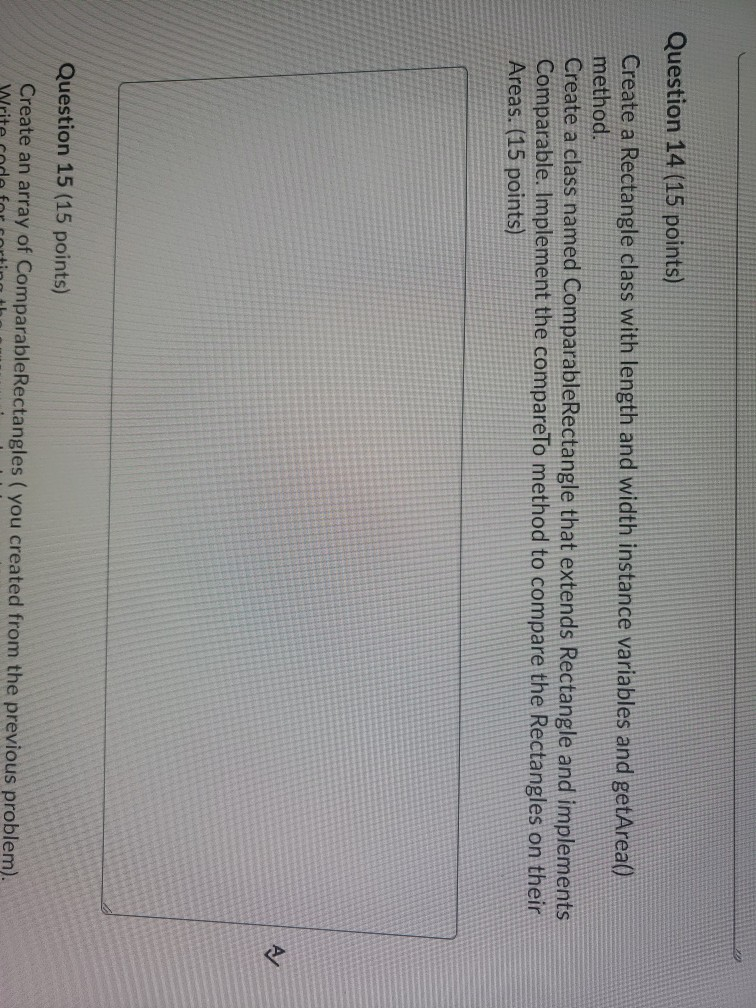 Solved Question 14 (15 points) Create a Rectangle class with | Chegg.com