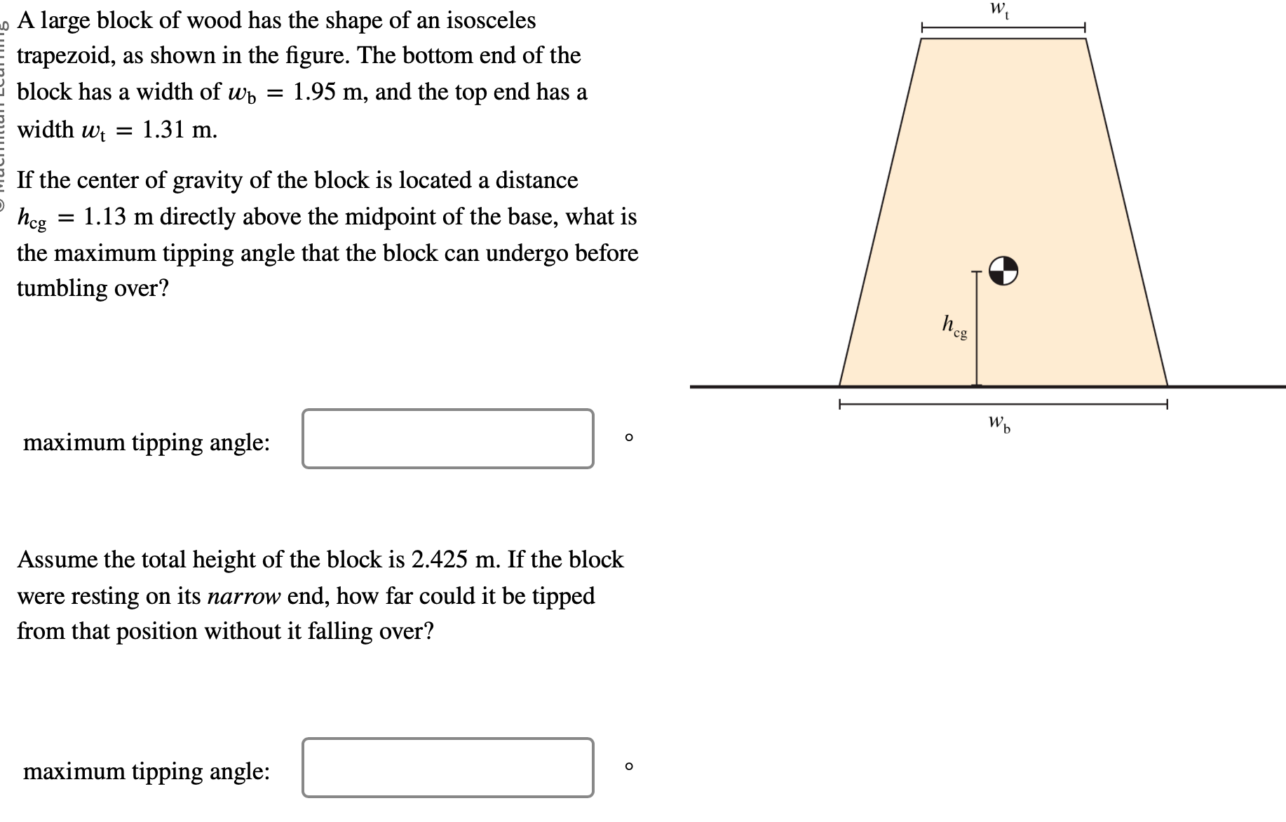 Solved A large block of wood has the shape of an isosceles