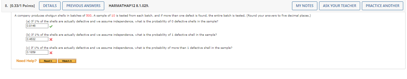 Solved (a) If 1% of the shells are actually defective and we | Chegg.com