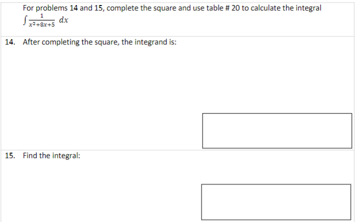 Solved For problems 14 and 15 , complete the square and use | Chegg.com
