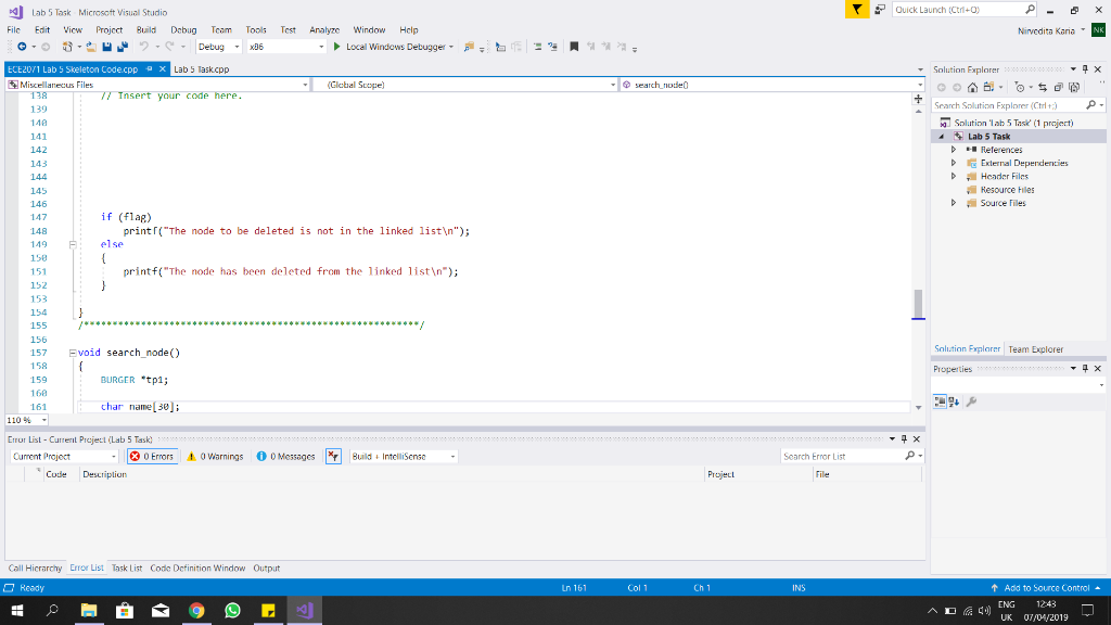 Solved Task Have a look through the skeleton code. Your | Chegg.com