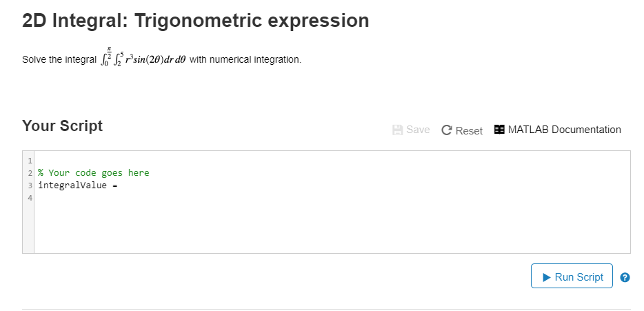 Solved 2D Integral: Trigonometric expression Solve the | Chegg.com