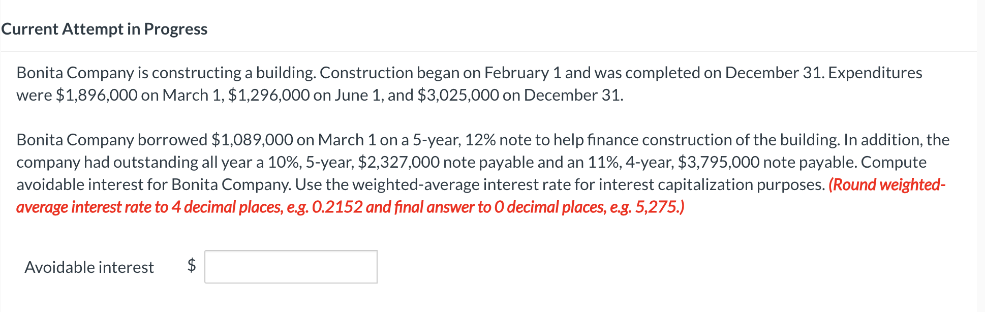 Solved Bonita Company is constructing a building.