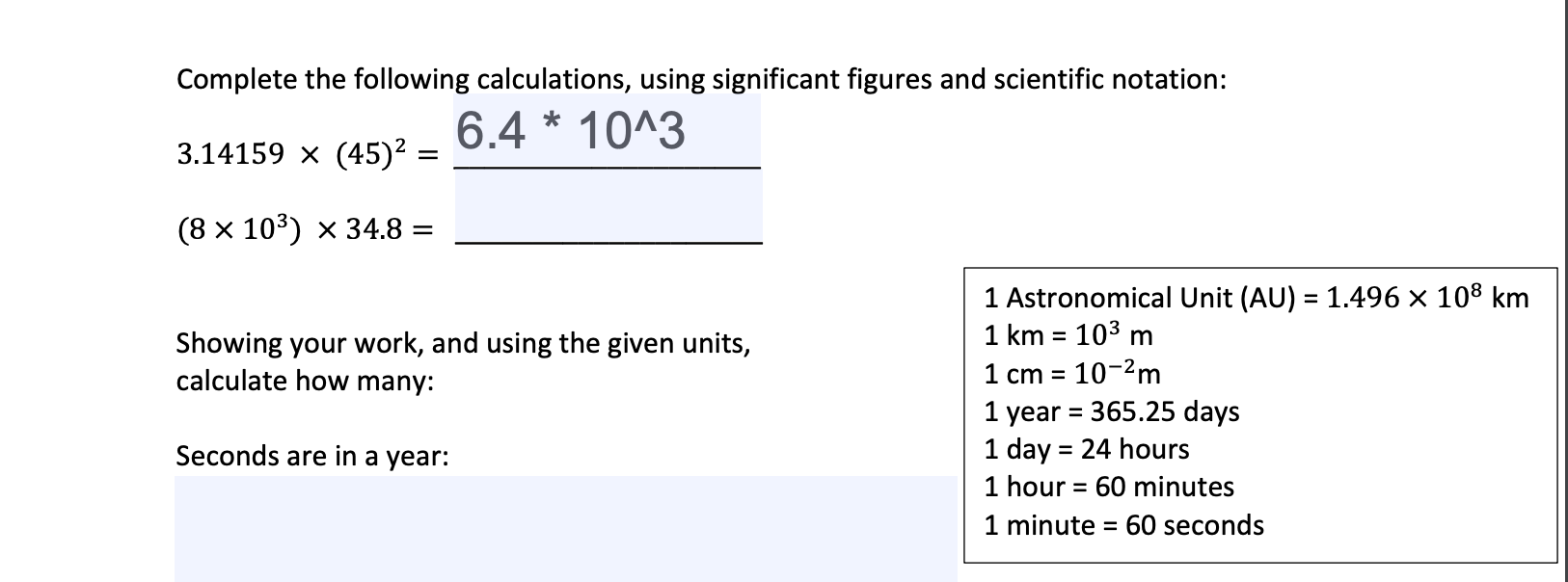 Solved Complete the following calculations, using | Chegg.com