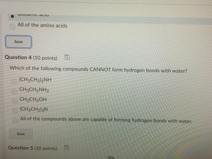 Solved All of the amino acids Save Question 4 (10 points) d