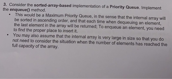 Solved 3. Consider the sorted-array-based implementation of | Chegg.com