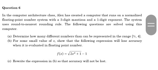 Solved Question 6 In the computer architecture class, Alex | Chegg.com