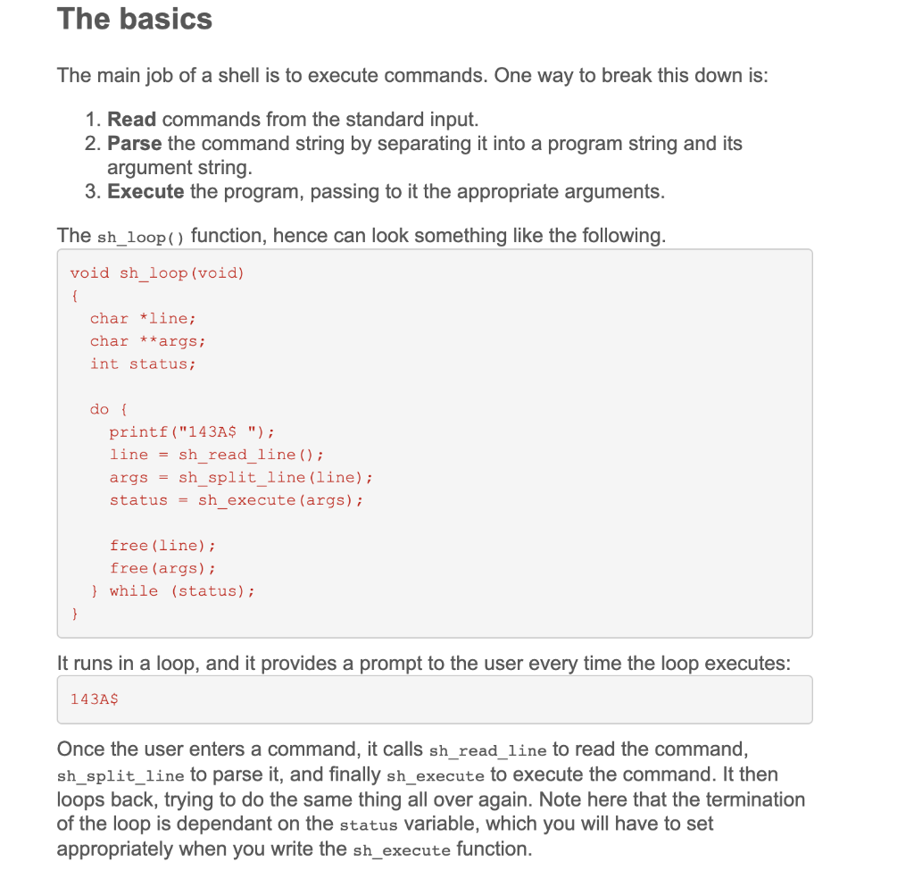 We will build shell in the following parts: 1) | Chegg.com