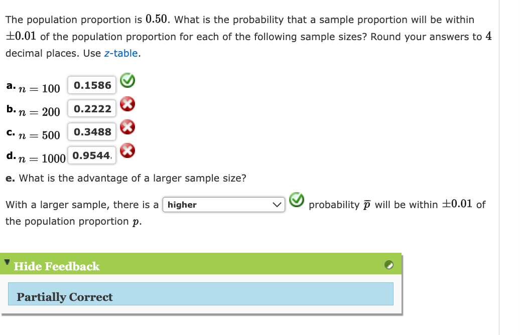 Solved The Population Proportion Is 0.50 . What Is The | Chegg.com