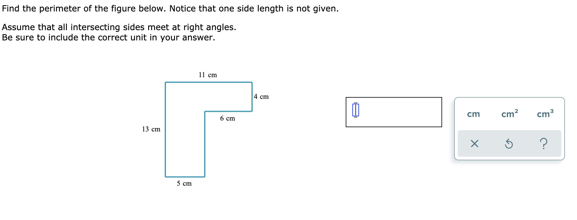 Solved Find the perimeter of the figure below. Notice that | Chegg.com