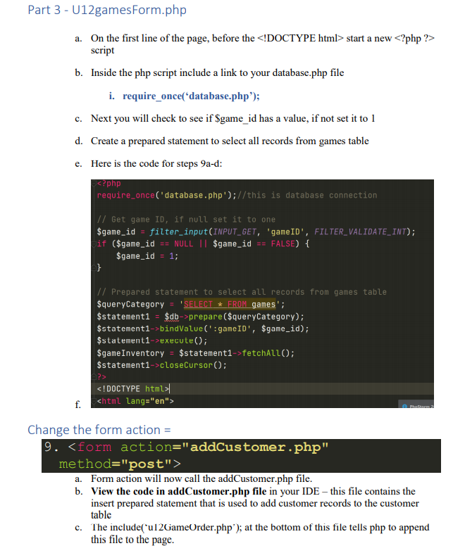 Part 1 - Create a new database in phpMyAdmin 1. Log | Chegg.com