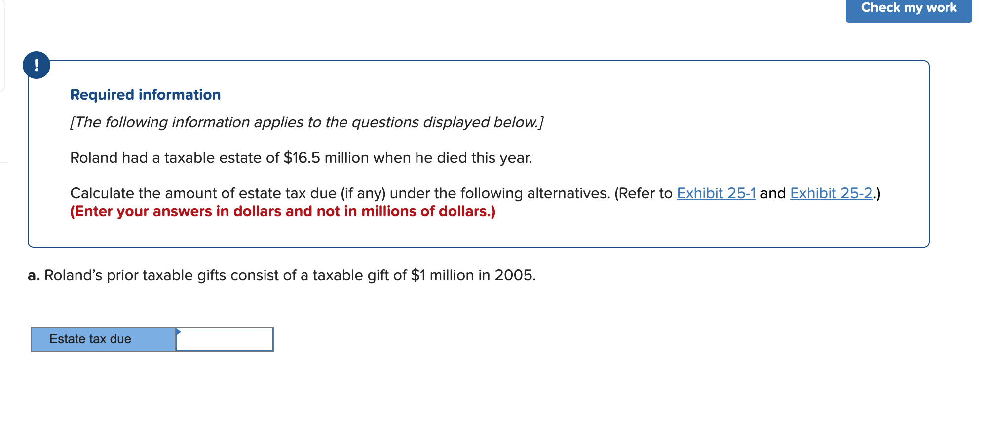 Solved Check my work Required information [The following | Chegg.com