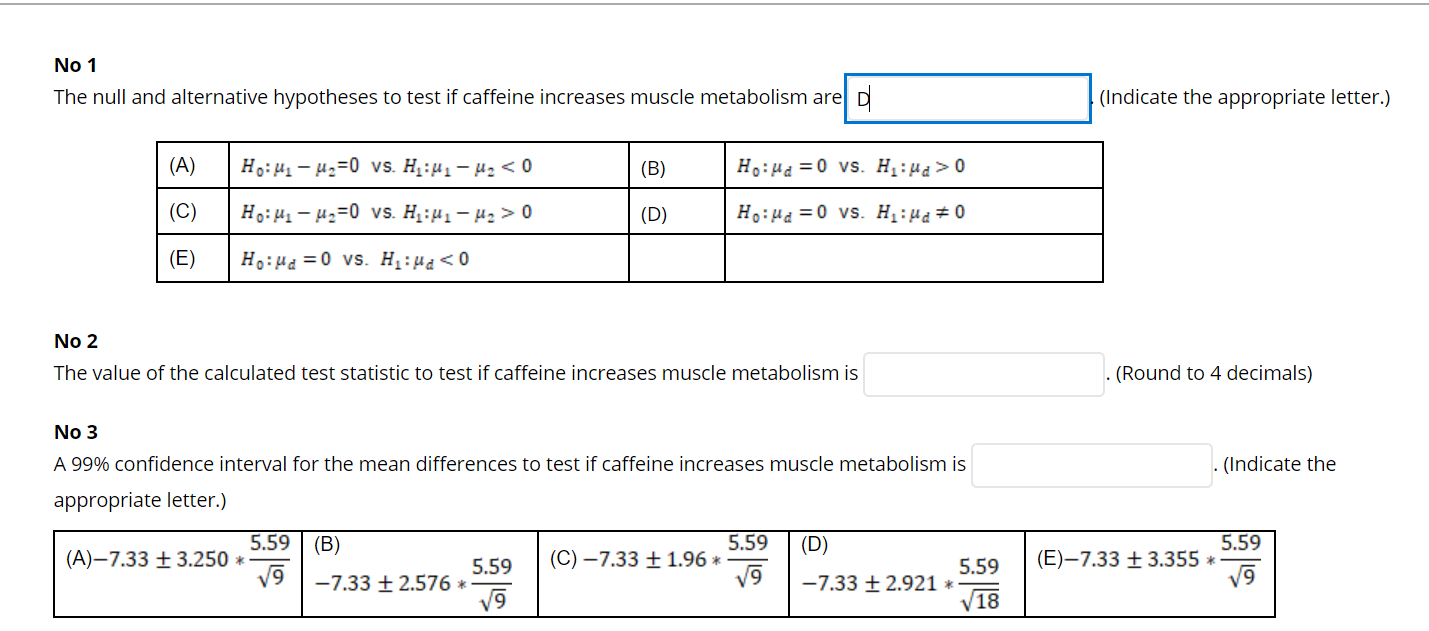 Solved In an experiment to study the effect of caffeine on | Chegg.com