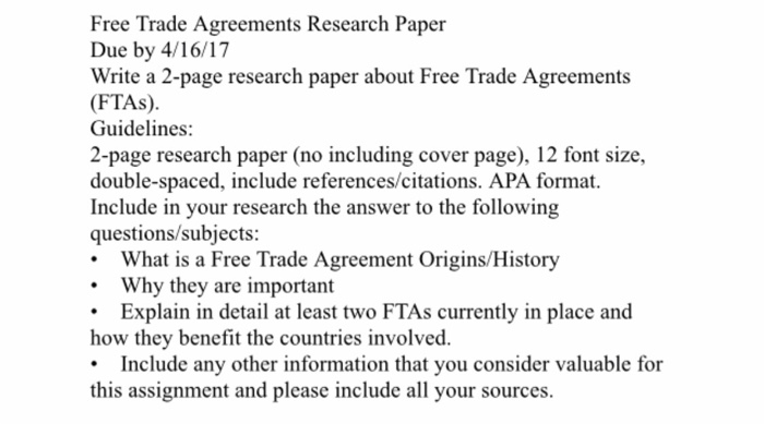 free trade research paper