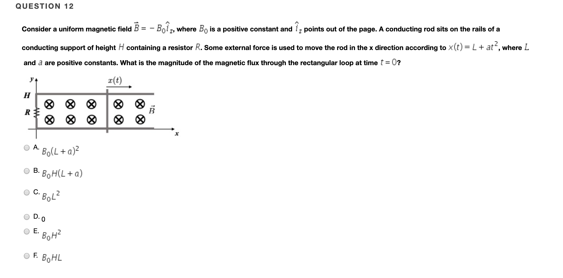 Solved QUESTION 12 Consider a uniform magnetic field B = - | Chegg.com
