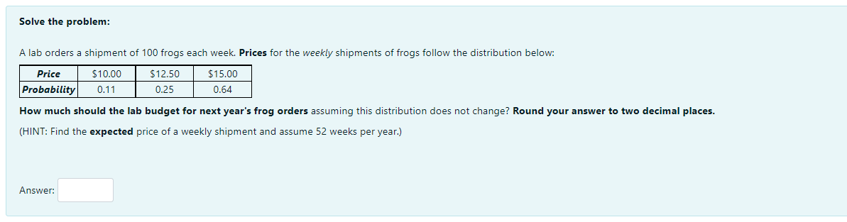 Solved Solve the problem: A lab orders a shipment of 100 | Chegg.com