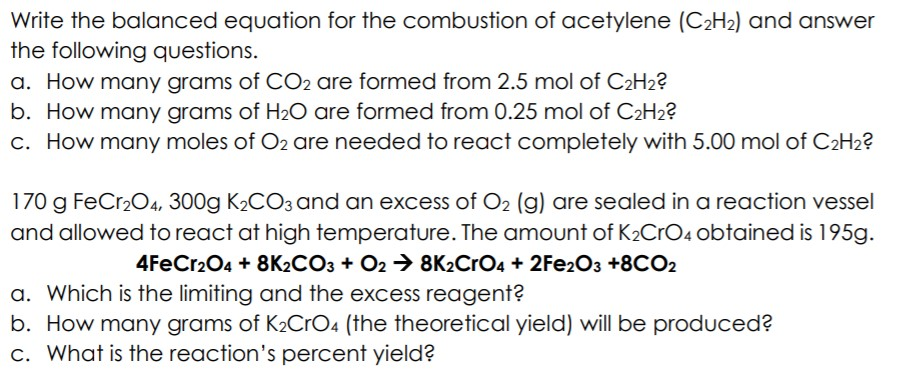 Solved Write The Balanced Equation For The Combustion Of 