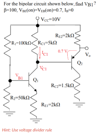 Solved 1. Find IB, IC, IE, And VCE 2. Find VB1, IC1, VC1, | Chegg.com