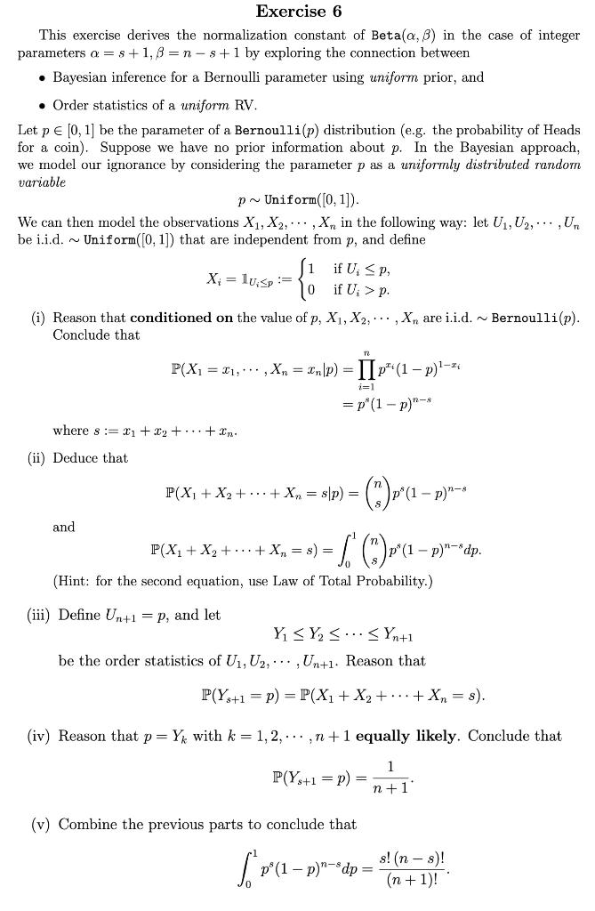 This Exercise Derives The Normalization Constant Of 