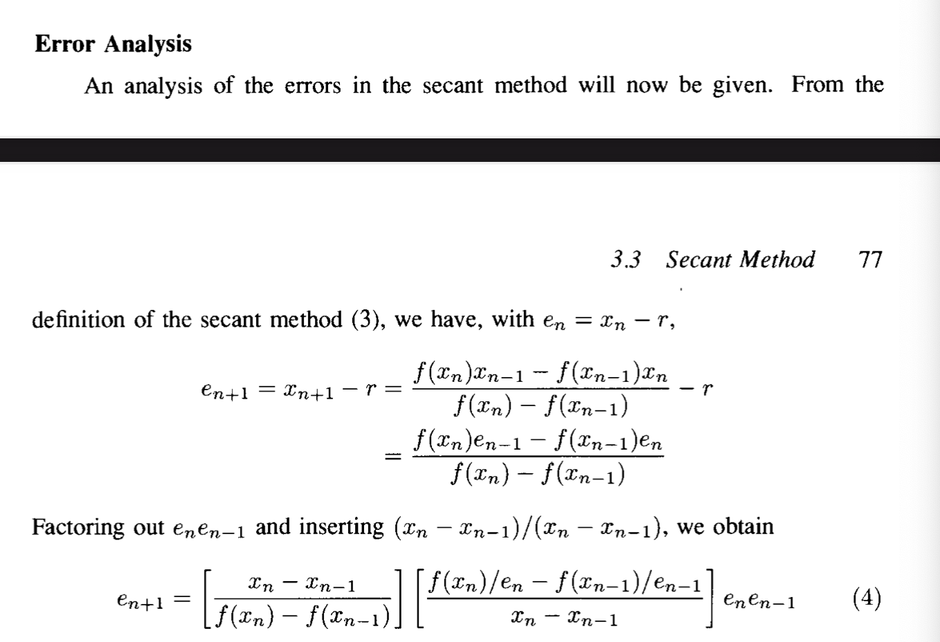 Solved 1. Establish Equation (4). Error Analysis An | Chegg.com