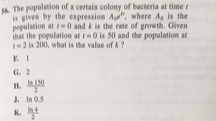 Solved . The population of a certain colony of bacteria at | Chegg.com