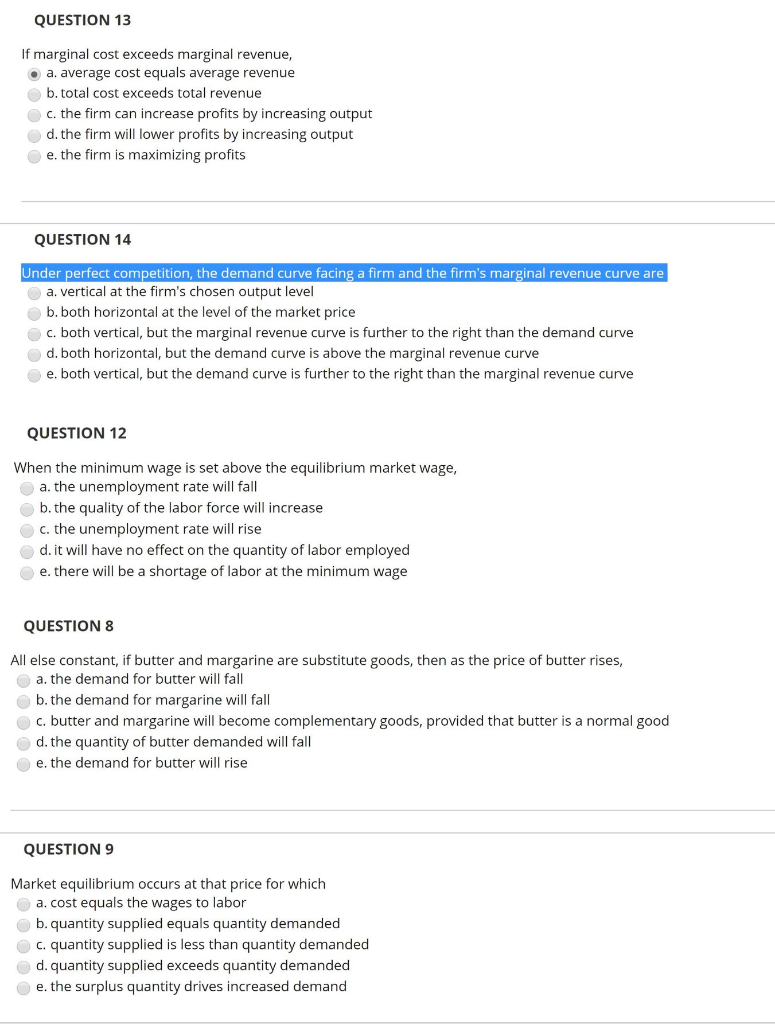 Solved QUESTION 13 If marginal cost exceeds marginal | Chegg.com
