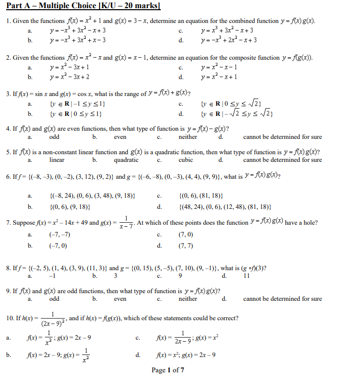 Systems Of Equations Multiple Choice Worksheet