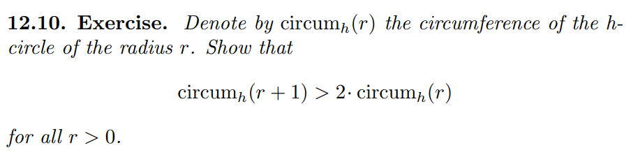 Solved 12.10. Exercise. Denote by circumn(r) the | Chegg.com