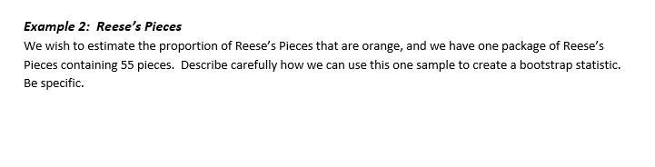 Sample Proportion Resses Pieces Example 2: Reese's Pieces We wish to estimate the | Chegg.com