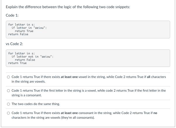 Solved Explain the difference between the logic of the | Chegg.com