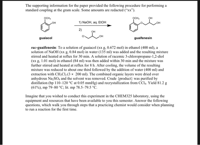 Solved The supporting information for the paper provided the | Chegg.com