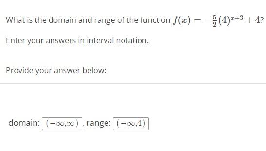 Solved What is the domain and range of the function | Chegg.com