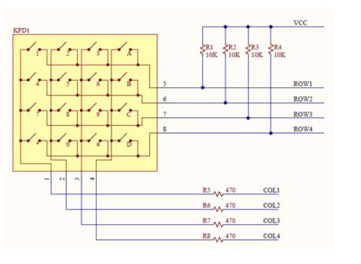 Solved A matrix keyboard like the one in the figure uses a | Chegg.com