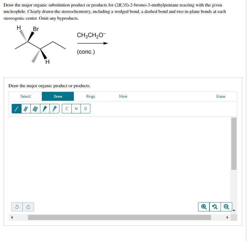 Solved Draw the major organic substitution product or | Chegg.com