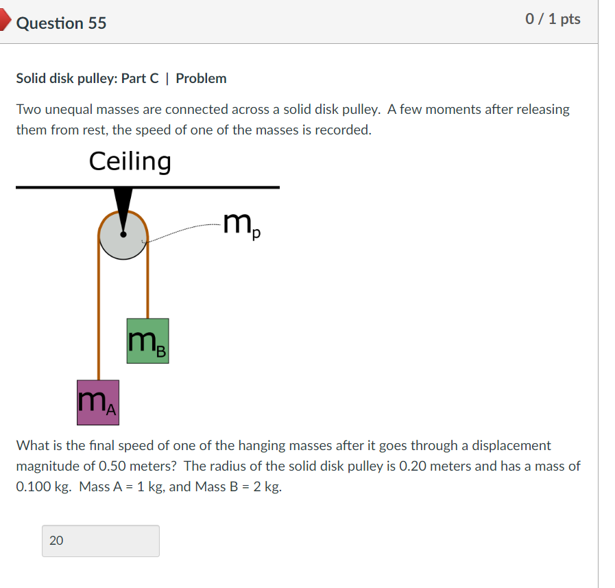 Solved Solid disk pulley Part C I Problem Two unequal