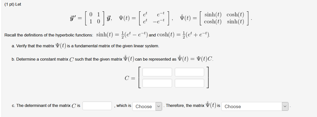 Solved 1 Pt Let 1 Et G G V T 1 Et 0 1 S Chegg Com