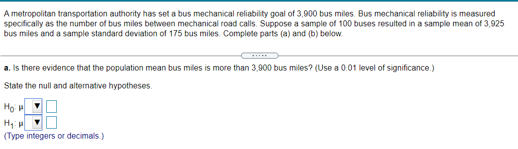 Solved A Metropolitan Transportation Authority Has Set A Bus | Chegg.com