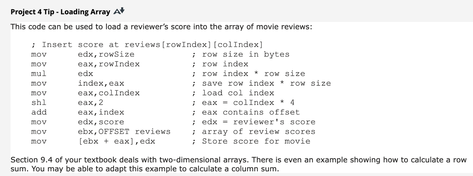 Solved Project 3 Write an assembly language program that | Chegg.com