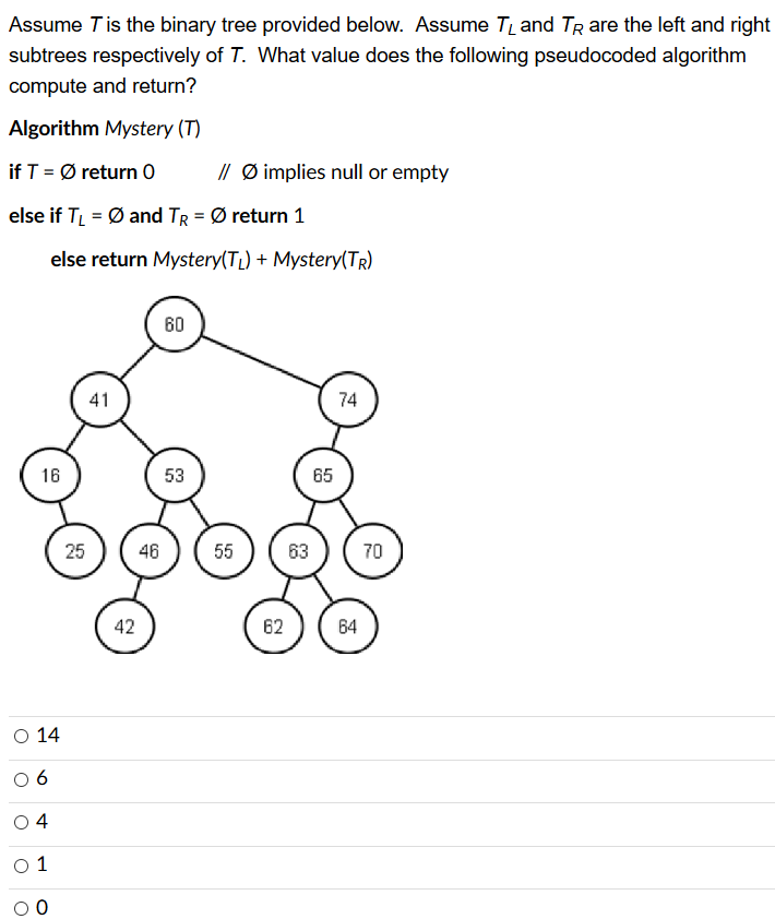 Solved Assume T is the binary tree provided below. Assume | Chegg.com