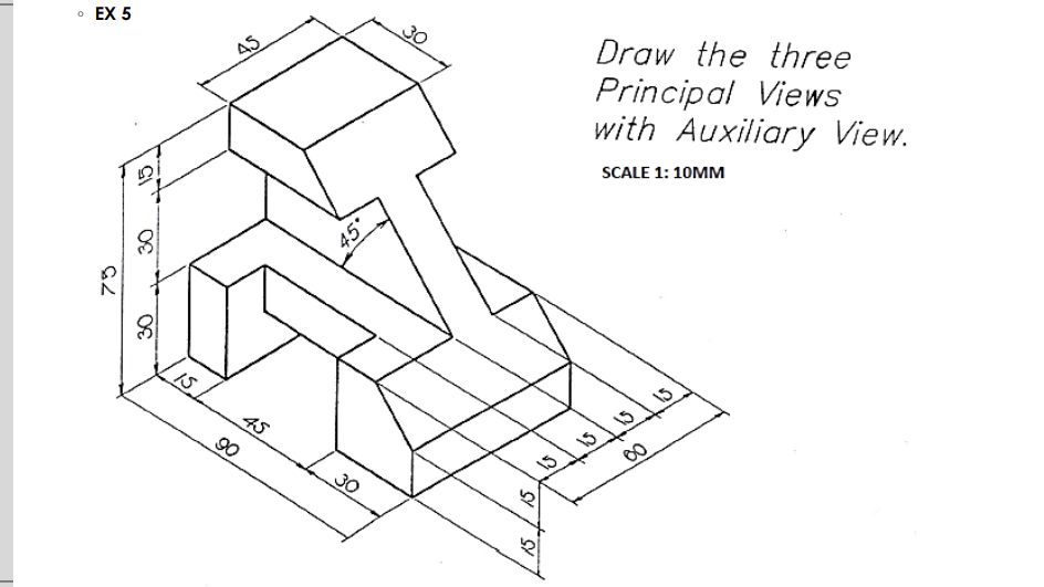 Solved Help. Need Ortho view and auxiliary view. Make sure | Chegg.com