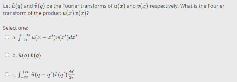 Solved Let U Q And U Q Be The Fourier Transforms Of U X Chegg Com