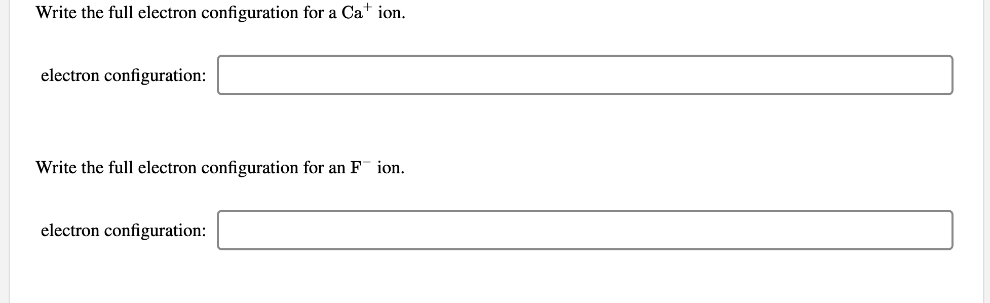 Solved Write the full electron configuration for a Cat ion. | Chegg.com